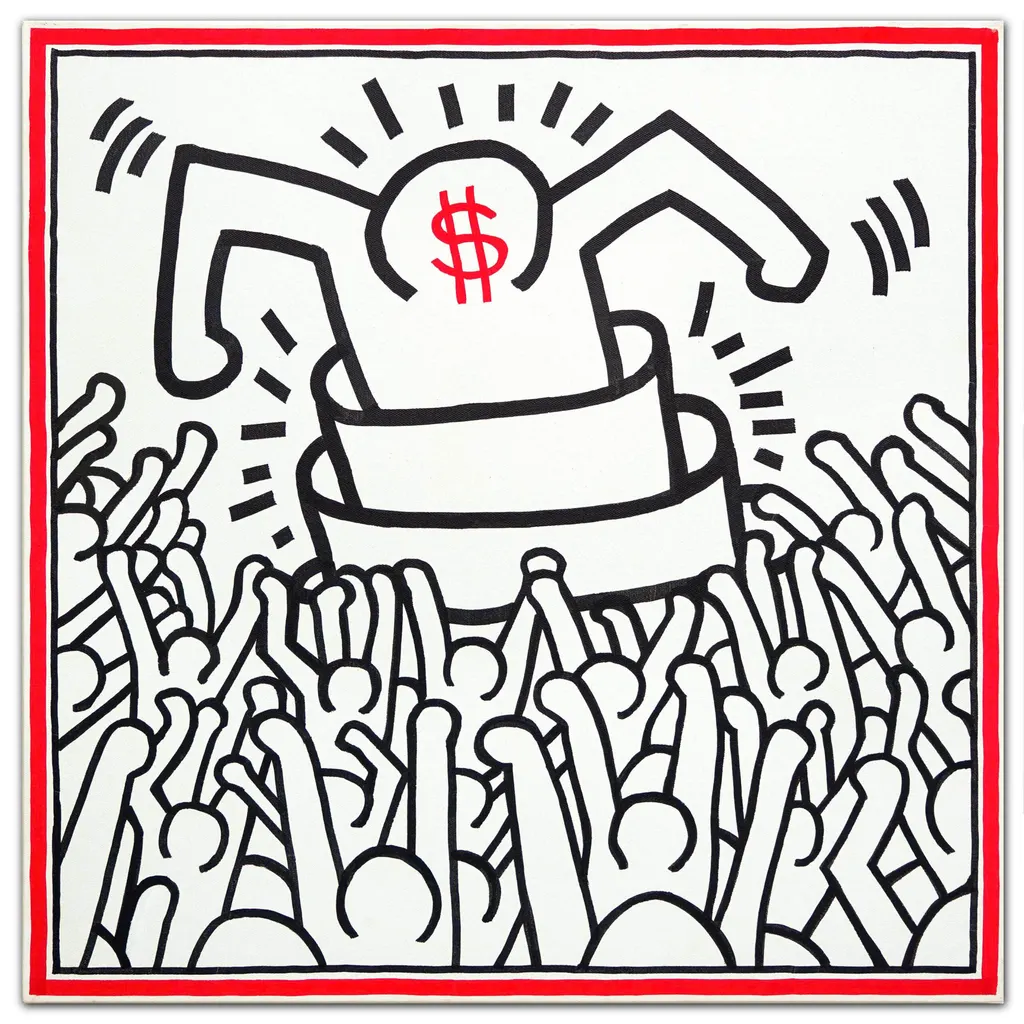 KEITH HARING (1958-1990), ACRYLIC ON CANVAS